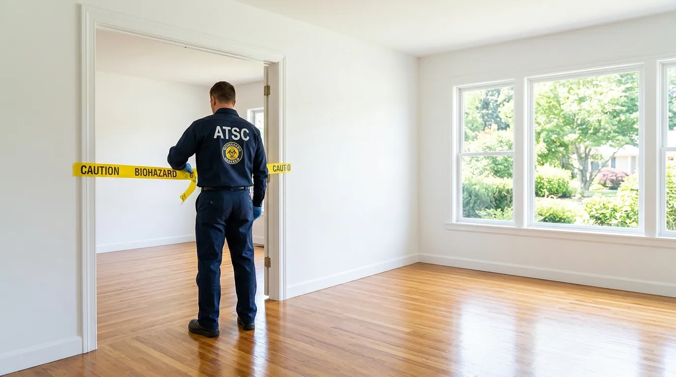 Certified biohazard cleanup crew performing Crime Scene Cleanup in Dighton